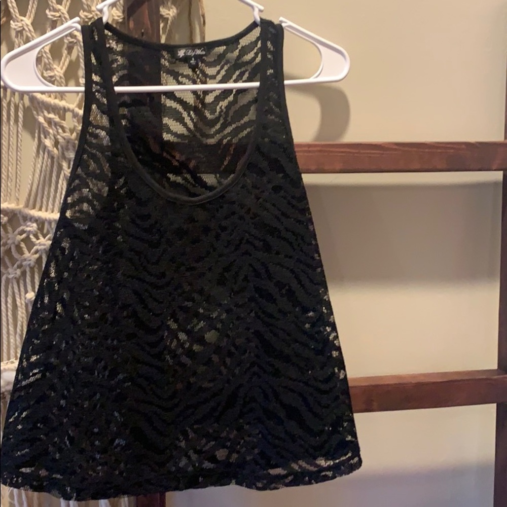 Lace Black Tank Top